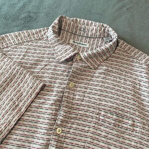 Tommy Bahama Silk Shirt Mens XXL White Geometric Button Up Hawaiian Tropical
